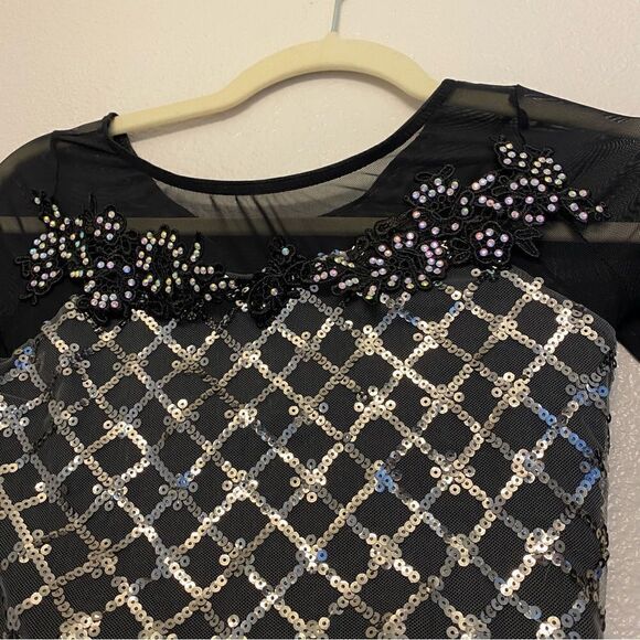 Weissman dance costume fringe 2 piece black Hermann's Boogie 13500 Child MC - Picture 5 of 13